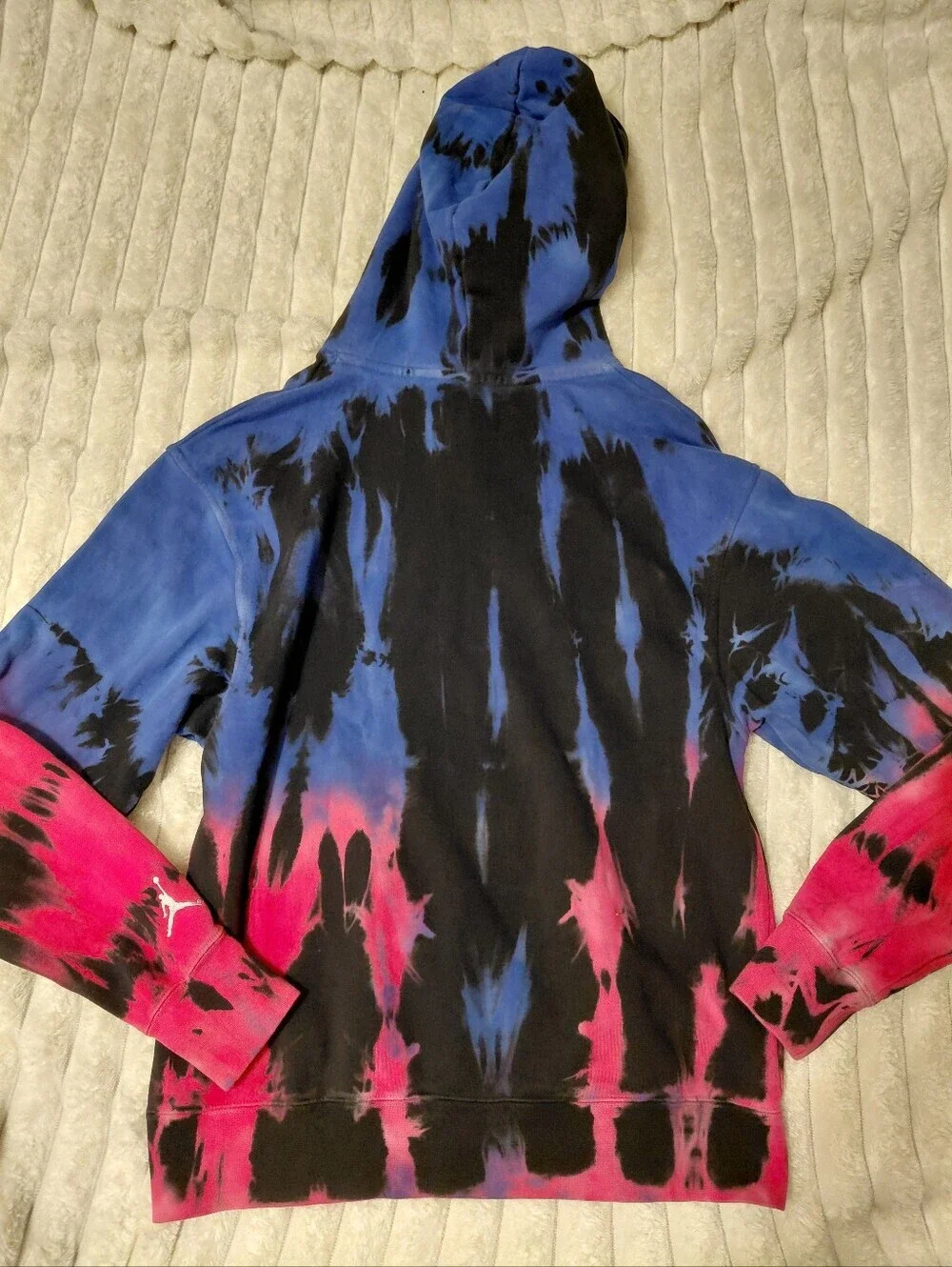 Nike Jordan Blue And Pink Tie Dye Hooded Sweatshirt
